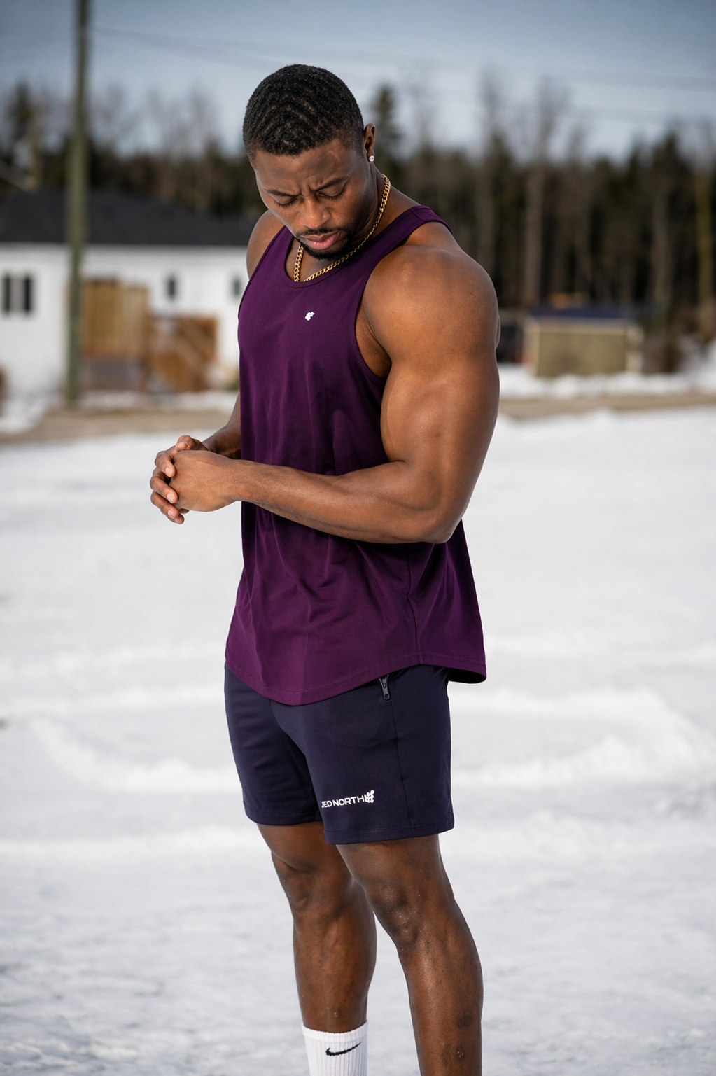 Fast-Dry Bodybuilding Workout Stringer - Dark Purple – Jed North