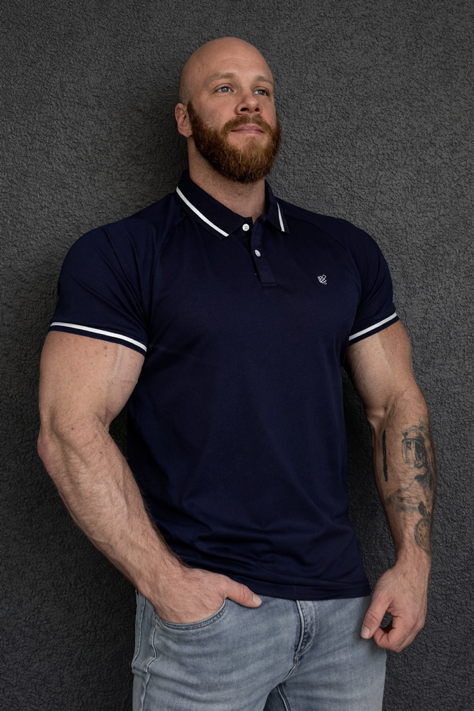 Banded Muscle-Fit Polo T-Shirt - Navy – Jed North Banded Muscle-Fit Polo T-Shirt - Navy – Jed North