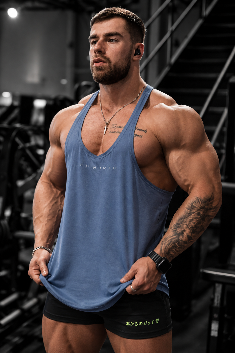 Classic Bodybuilding Racerback Stringer - Blue