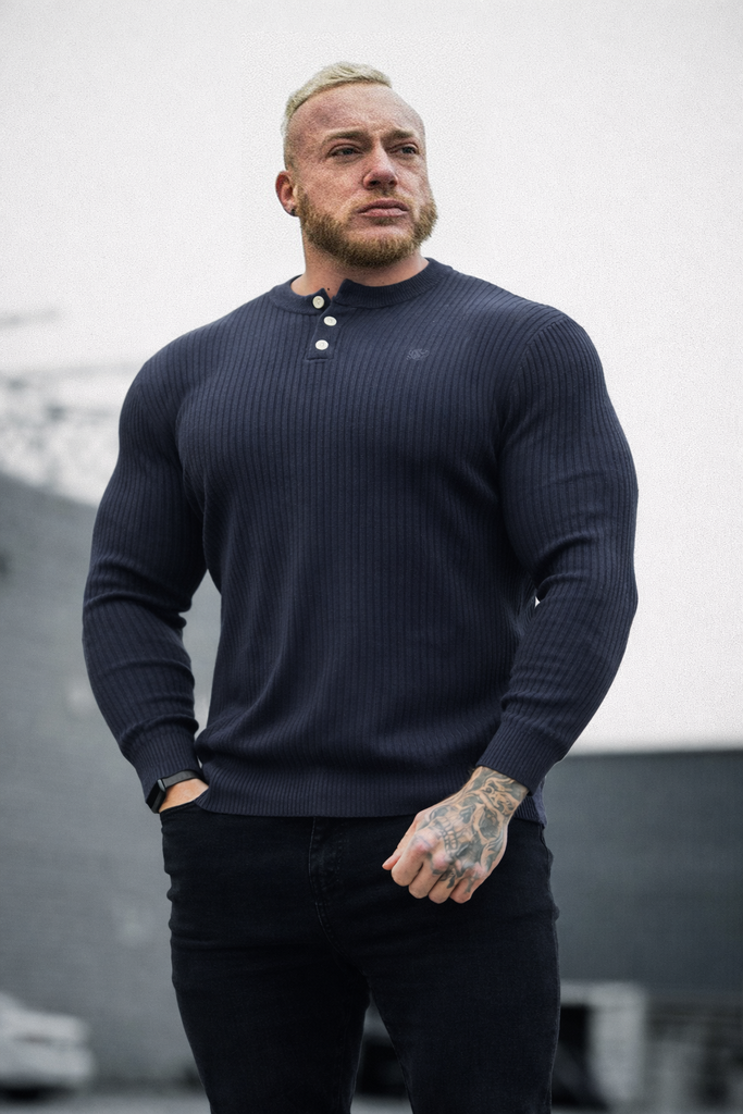 Classic Henley Sweater - Dark Gray – Jed North