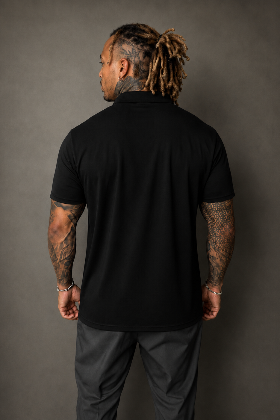 Premium Stretch Button-Up Shirt - Midnight Black