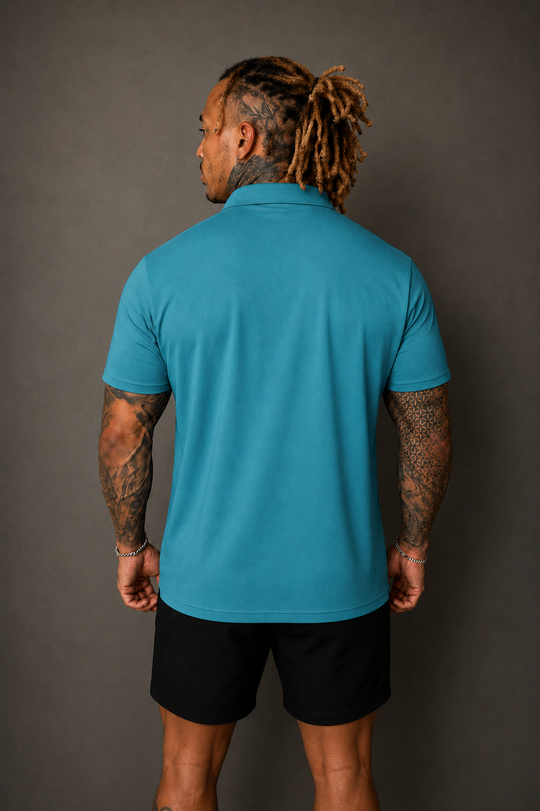 Premium Stretch Button-Up Shirt - Light Teal