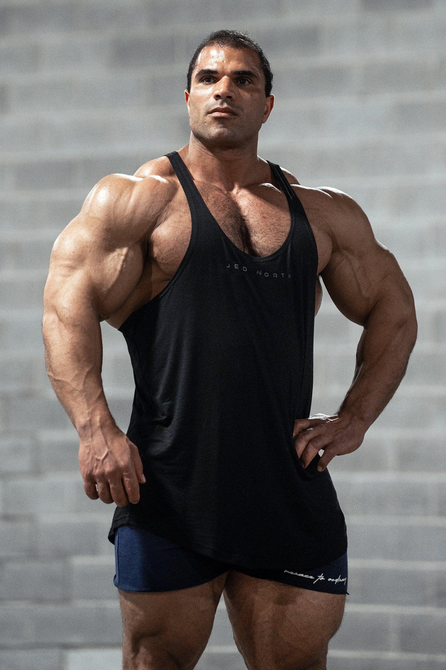 Muscle Nation Stringer Classic Bodybuilding Racerback Stringer - Premium Black – Jed North