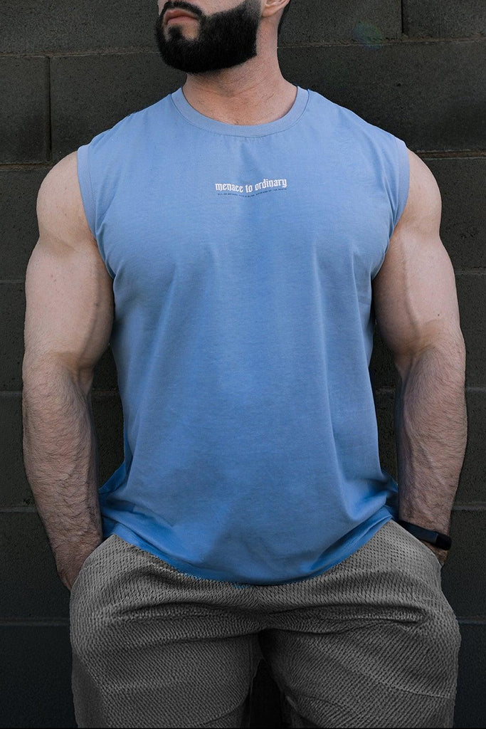 Sleeveless Muscle Tee - Light Blue – Jed North