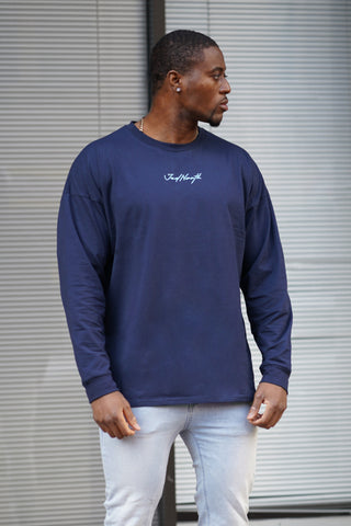 Energy Oversized Long Sleeve T-Shirt 2.0 - Midnight Blue