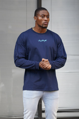 Energy Oversized Long Sleeve T-Shirt 2.0 - Midnight Blue