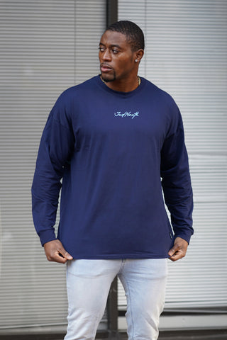 Energy Oversized Long Sleeve T-Shirt 2.0 - Midnight Blue