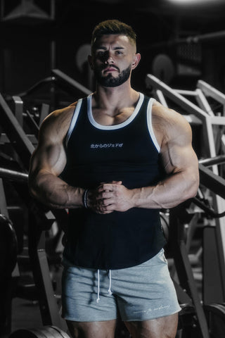Athletic Ribbed Tank Top - Black & White - Jed North