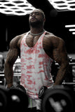 Classic Bodybuilding Racerback Stringer - Red Tie Dye