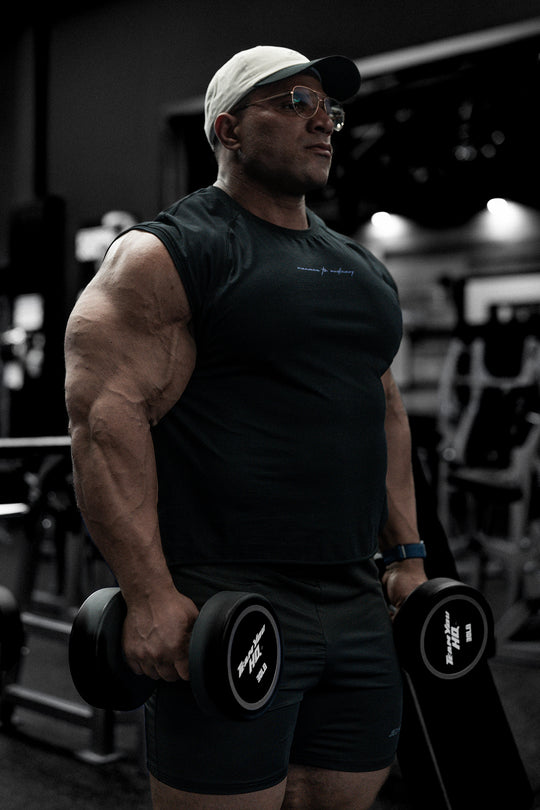 Raglan Sleeveless Muscle Tank - All Black