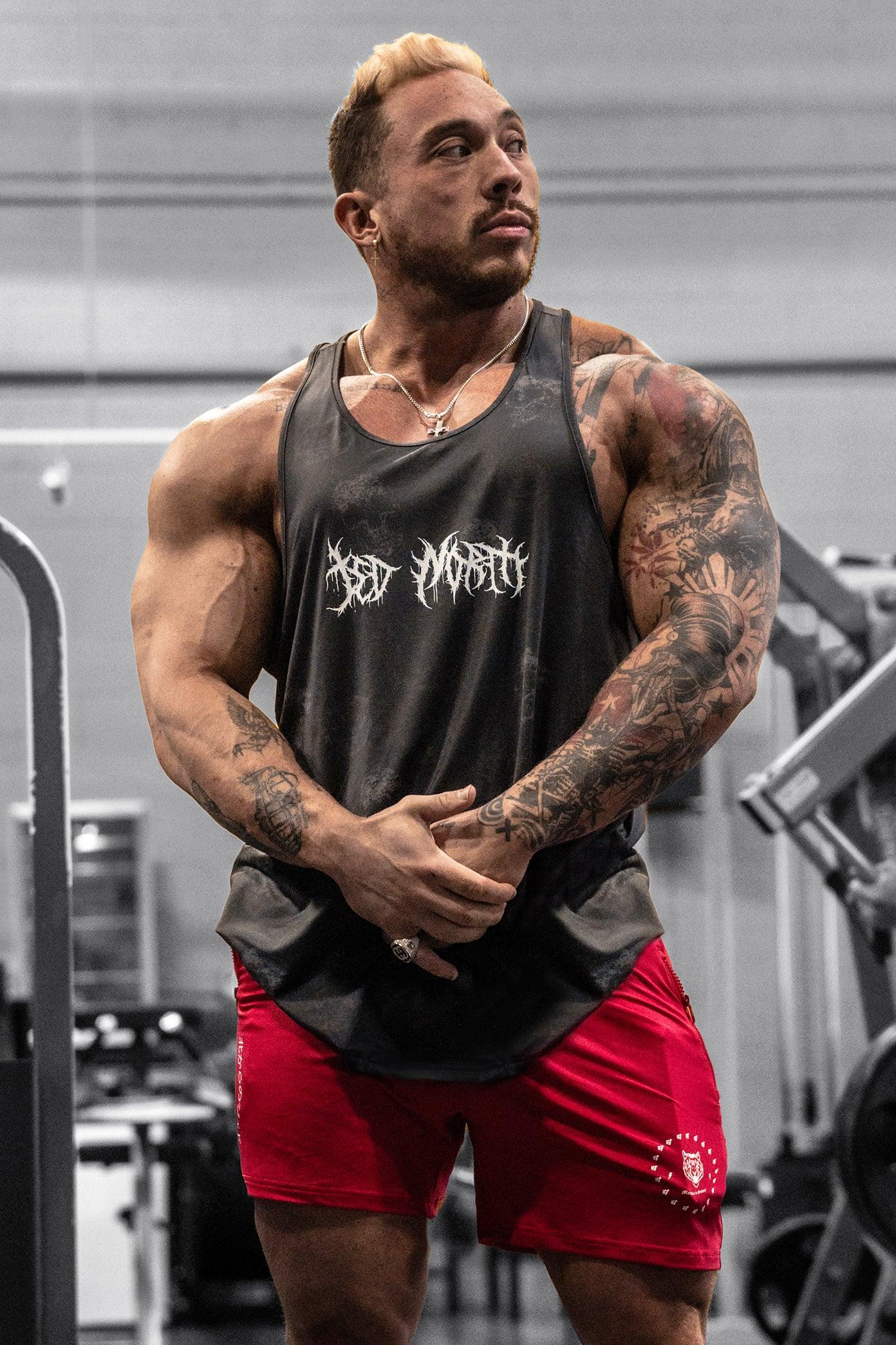 Graphic Muscle Stringer - Skulls & Roses - Jed North