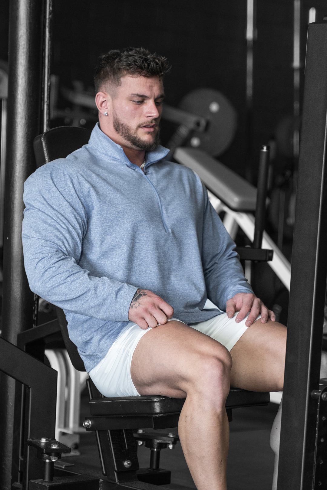 Quarter-Zip Training Long Sleeve - Heather Blue