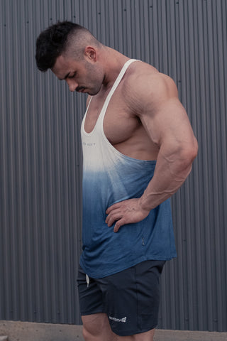 Classic Bodybuilding Racerback Stringer - Ombre Blue