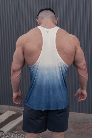 Classic Bodybuilding Racerback Stringer - Ombre Blue