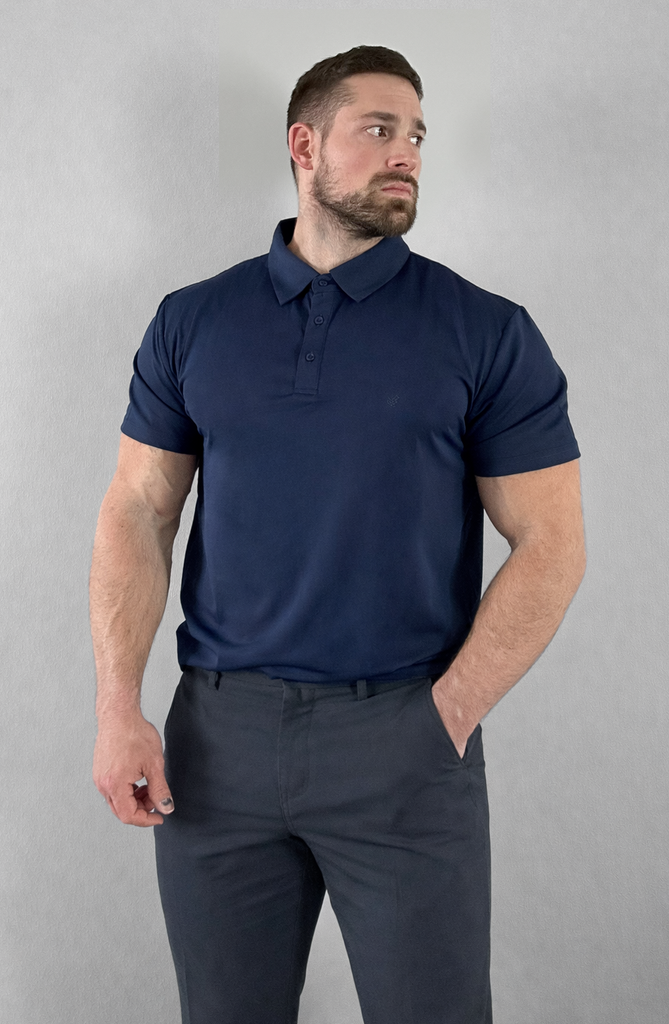 トップス CDG HOMME Tanaka Knit Polo Shirt Navy L Fast-Dry Polo T-Shirt - Navy – Jed North