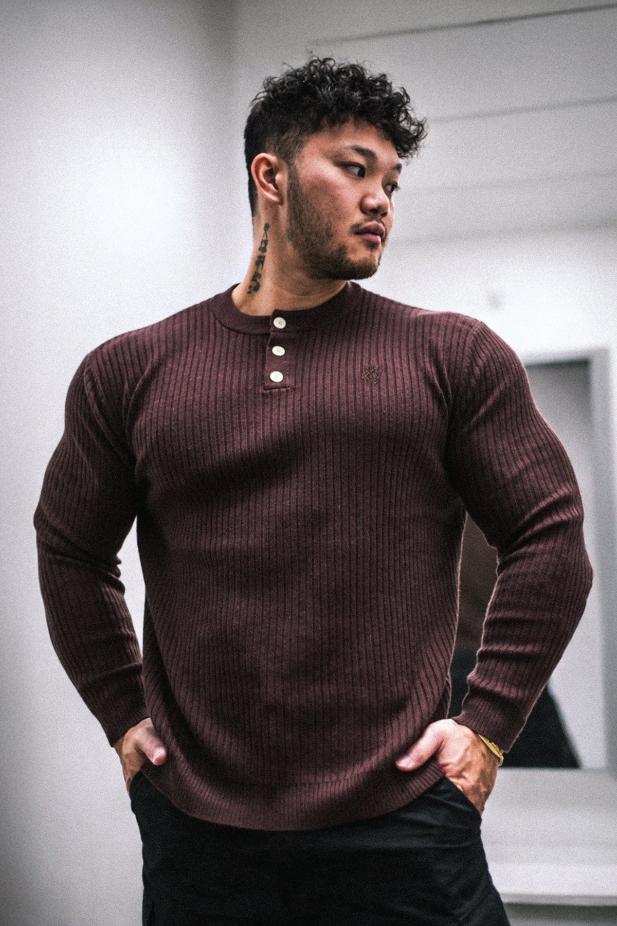 Classic Henley Sweater - Brown – Jed North