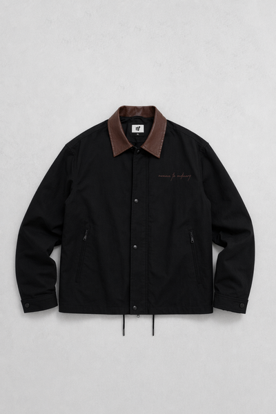RETRO HOOK COTTON JACKET ブラック Nino - Clasp Detail Contrast Stitch Gabardine Jacket - Black