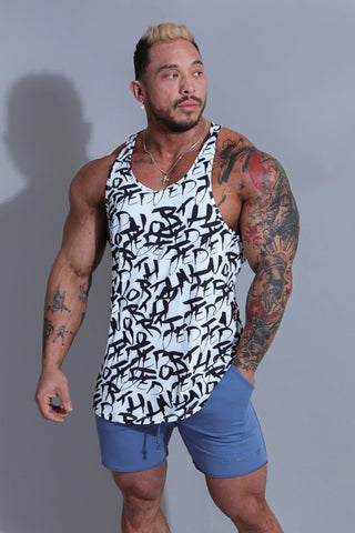 Graphic Muscle Stringer - Chaotic White