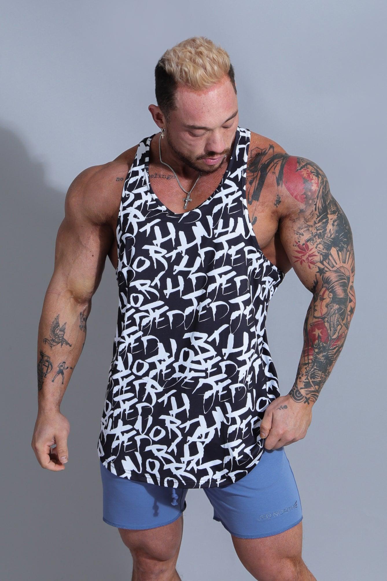 Graphic Muscle Stringer - Chaotic Black