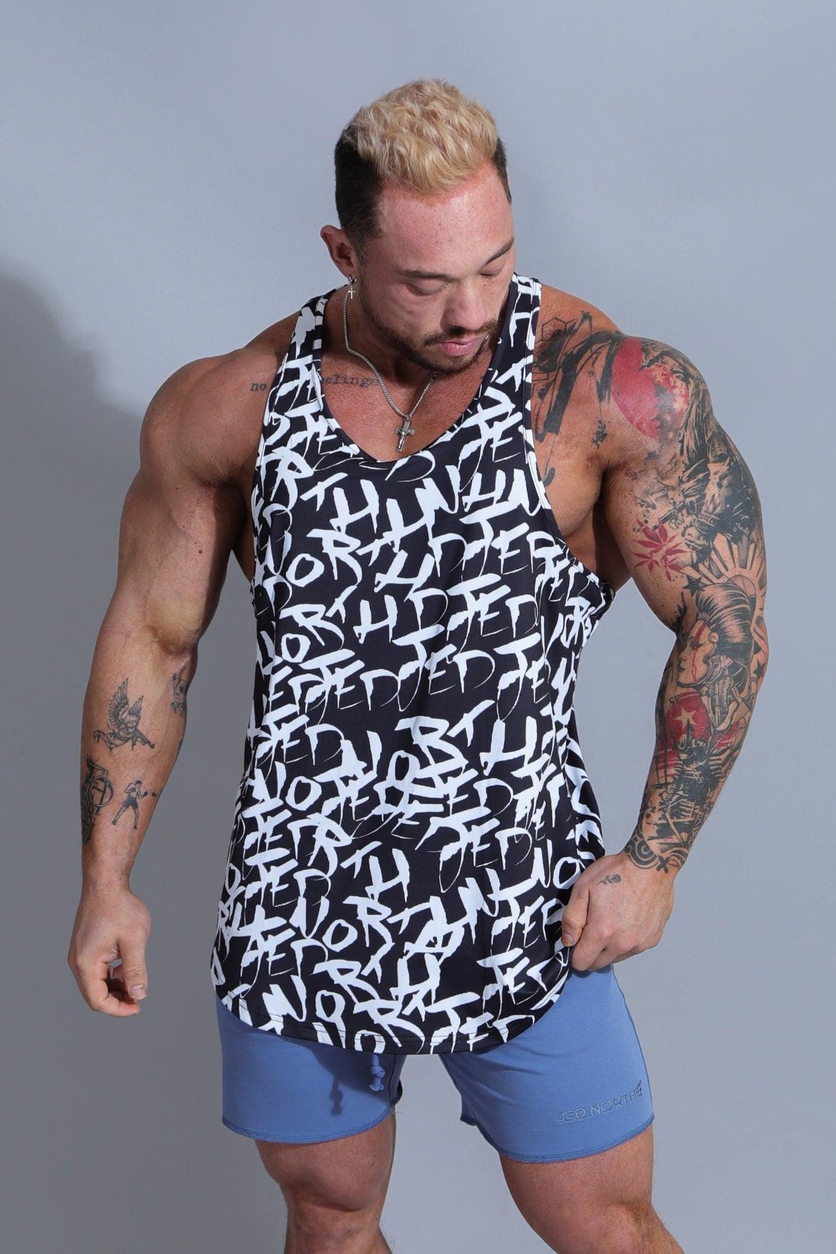 Graphic Muscle Stringer - Chaotic Black - Jed North