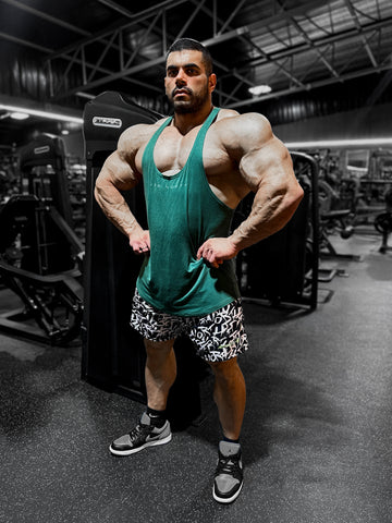 Classic Bodybuilding Racerback Stringer - Sea Green