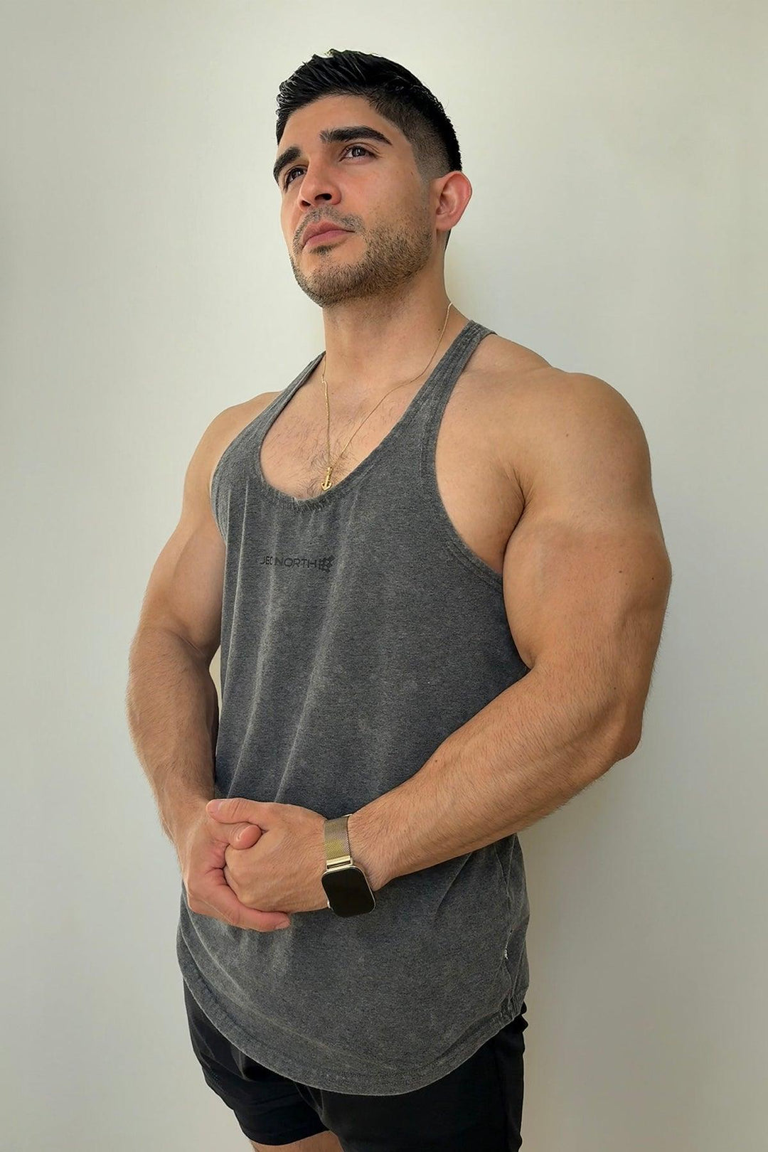 Classic Vintage Washed Racerback Stringer - Heather Gray