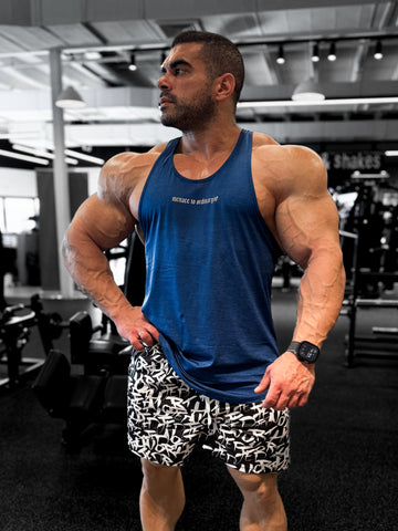 Performance Max Bodybuilding Stringer - Denim Blue