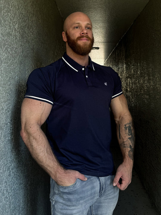 Banded Muscle-Fit Polo T-Shirt - Navy