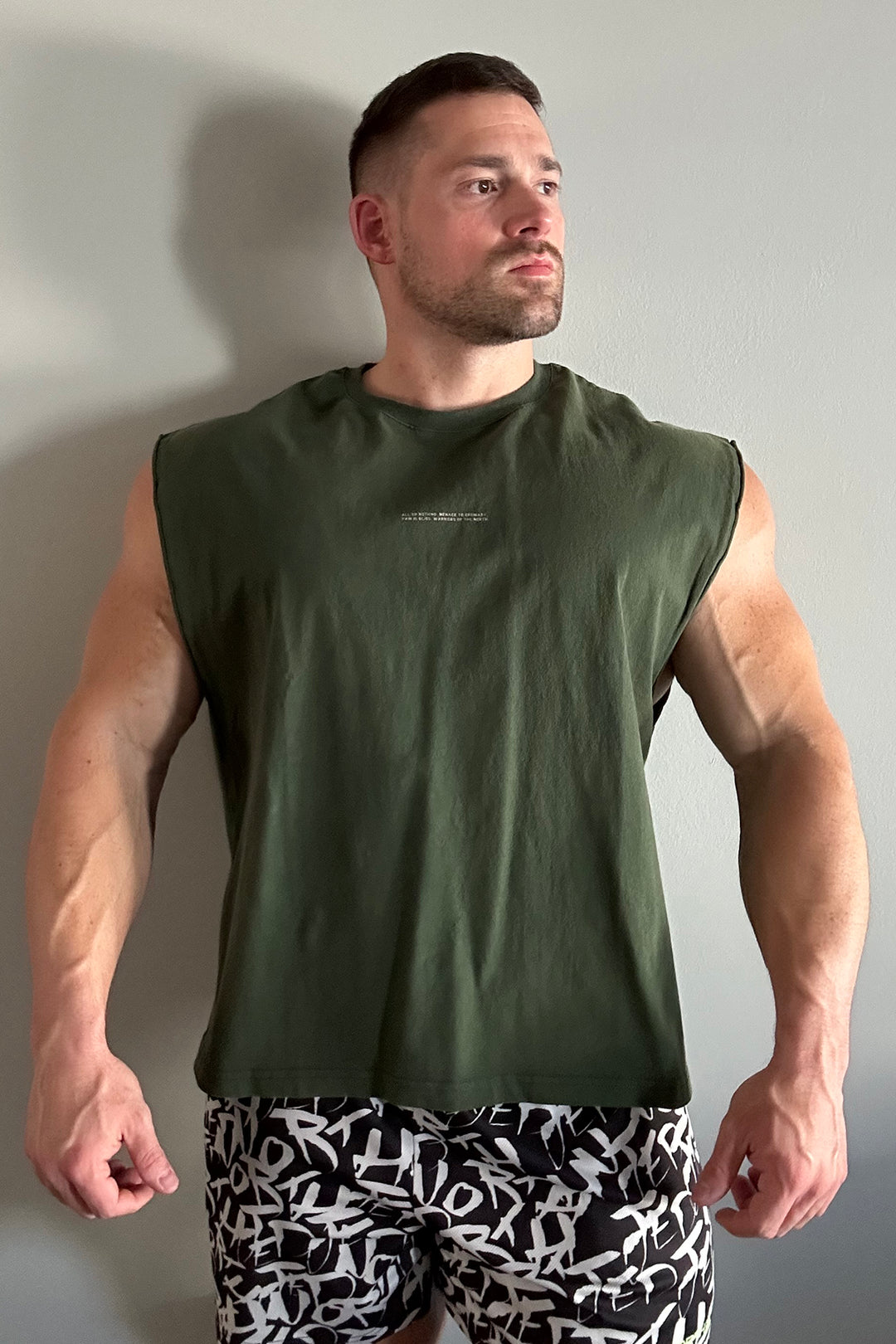 Box Cut Muscle Tee - Forest Green