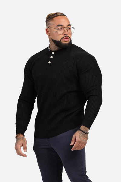 Classic Henley Sweater - Black – Jed North