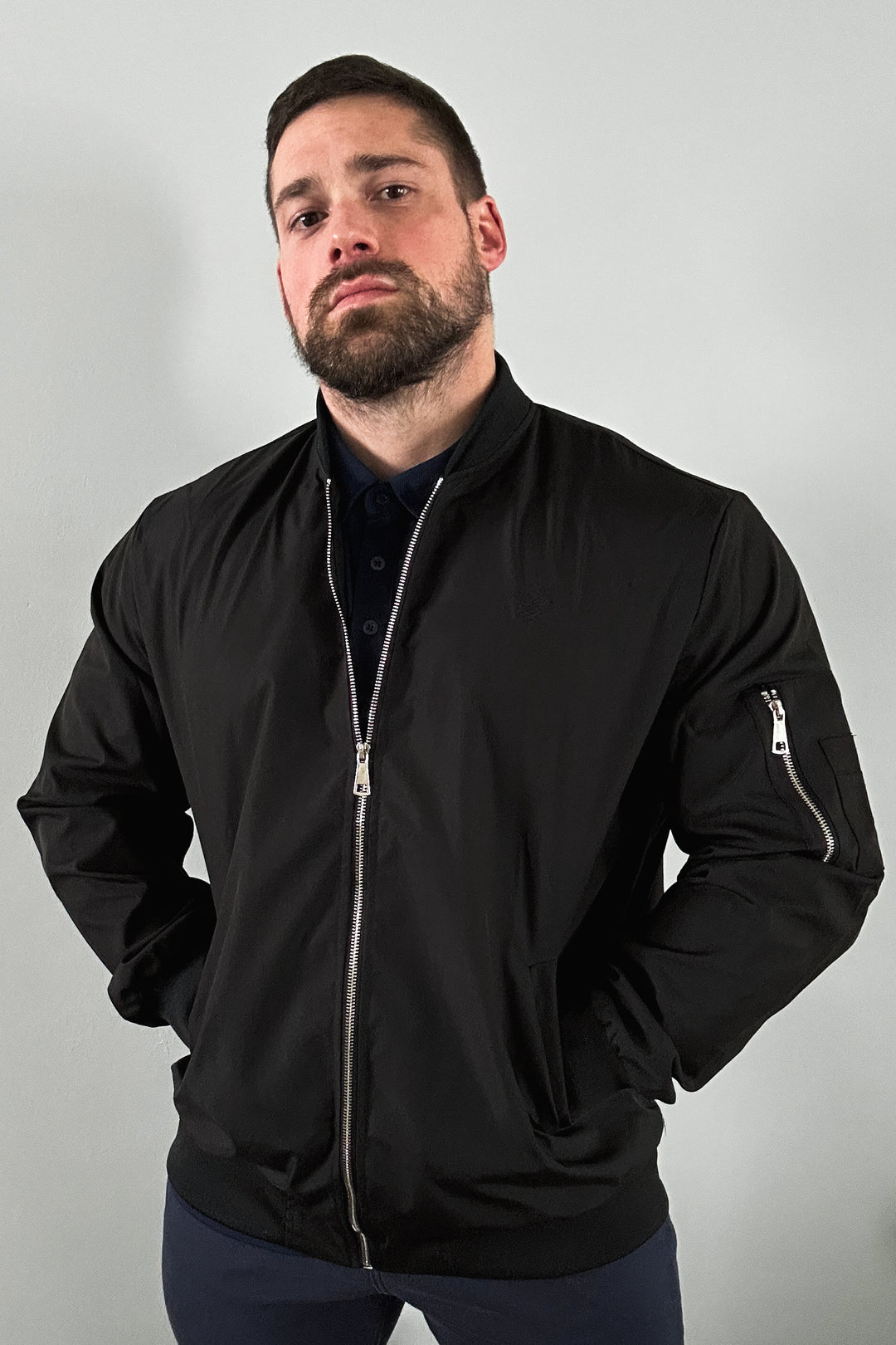 Northbound Water Resistant Bomber Jacket - Black