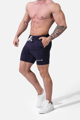 Agile Plus 6.5'' Bodybuilding Shorts w Zipper Pockets - Navy