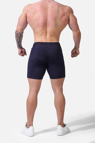 Agile Plus 6.5'' Bodybuilding Shorts w Zipper Pockets - Navy