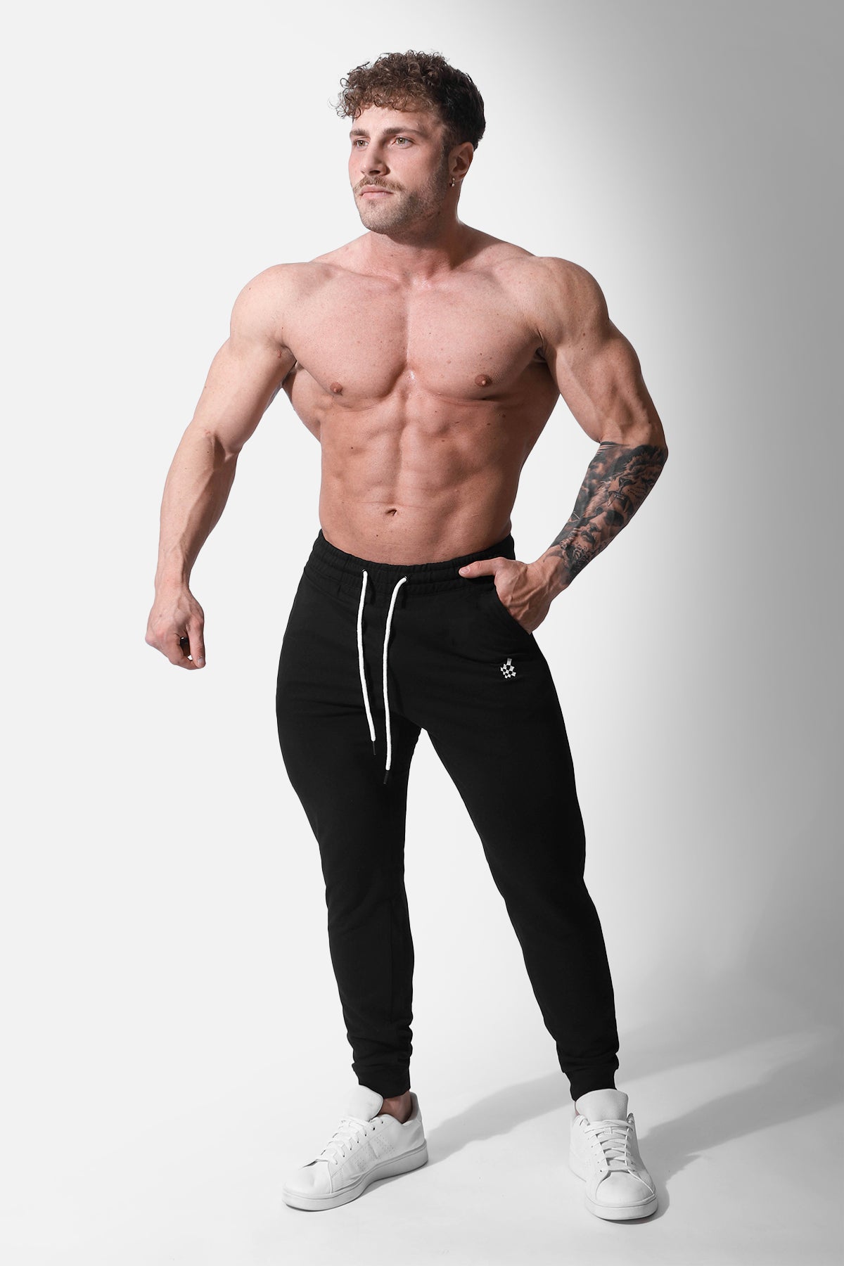 Charcoal Stripe Baggy Bodybuilding Weightlifting Workout Gym Pants