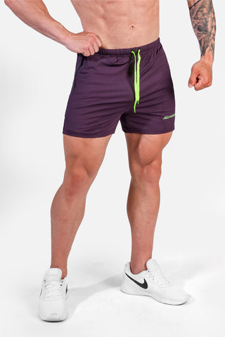 Agile Bodybuilding 4'' Shorts w Zipper Pockets - Dark Purple