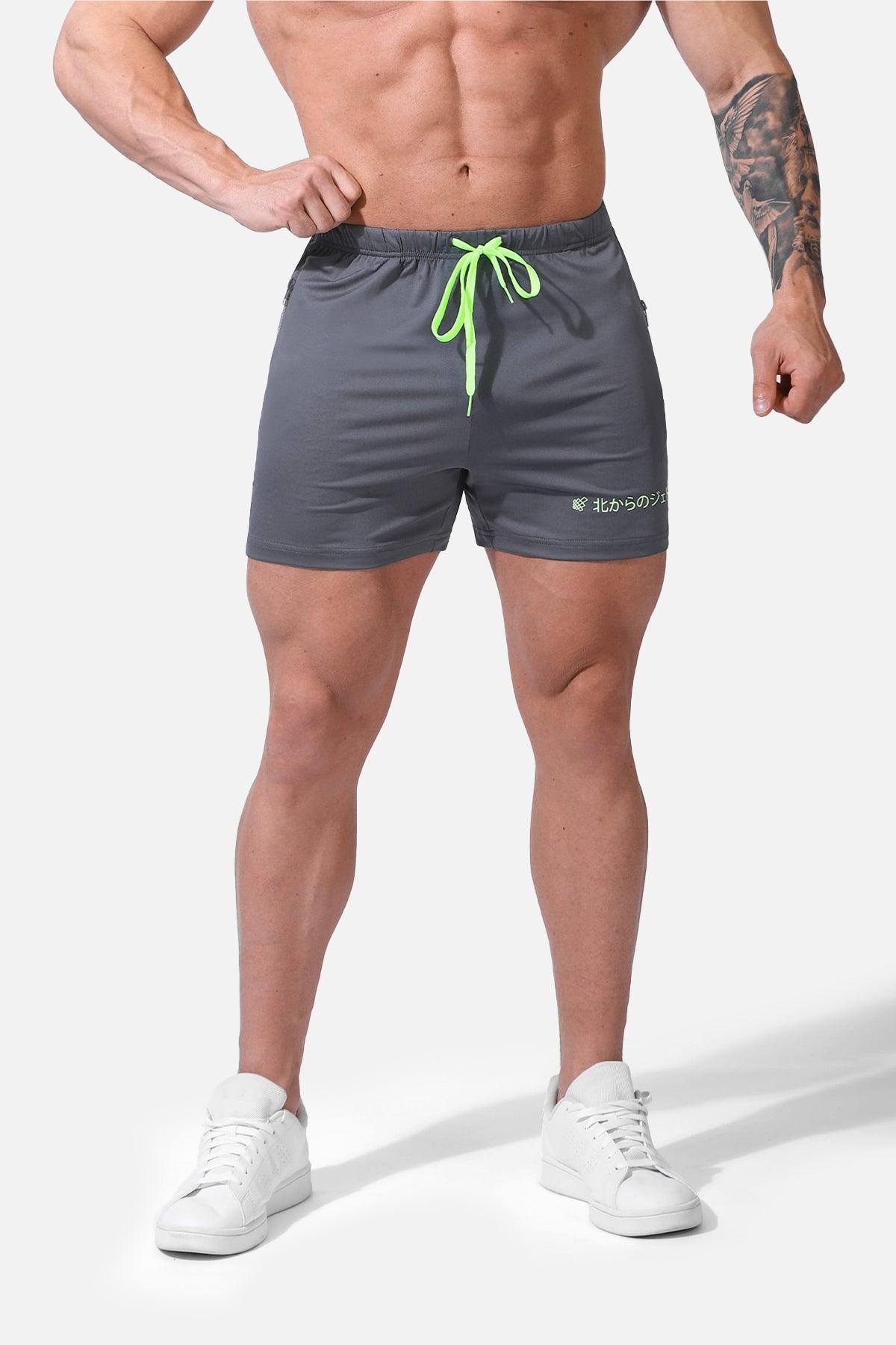 Agile Bodybuilding 4'' Shorts w Zipper Pockets - Japanese Gray