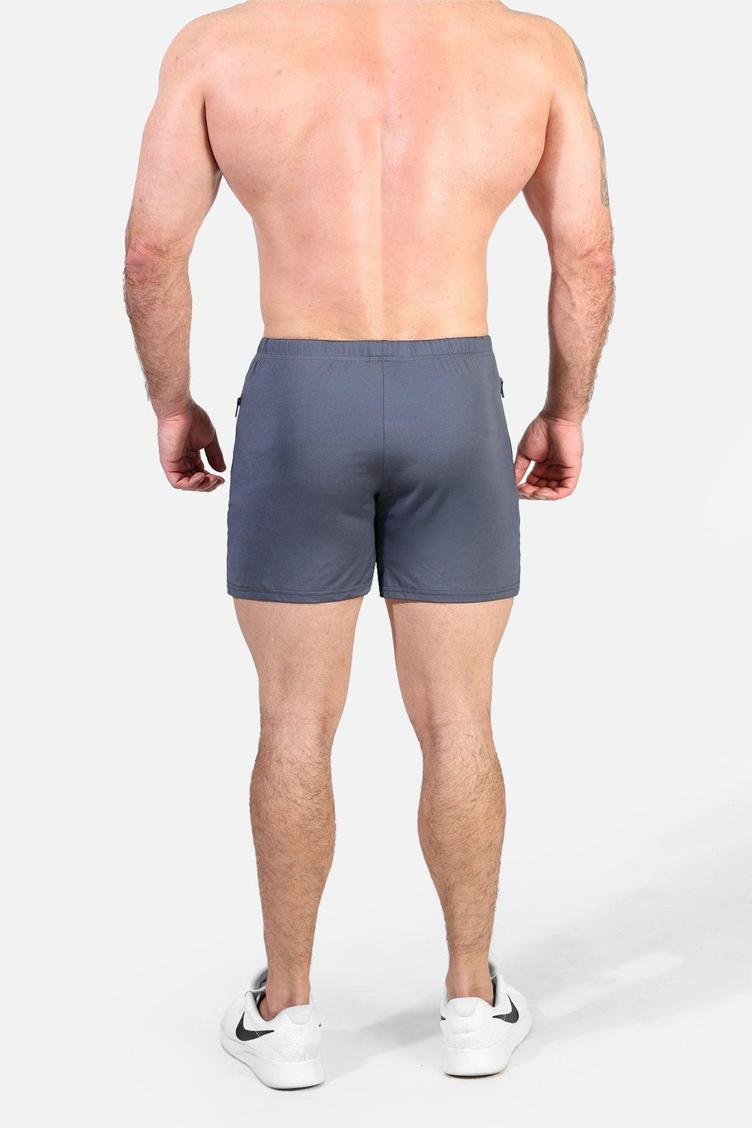Agile Bodybuilding 4'' Shorts w Zipper Pockets - Gray Integrity