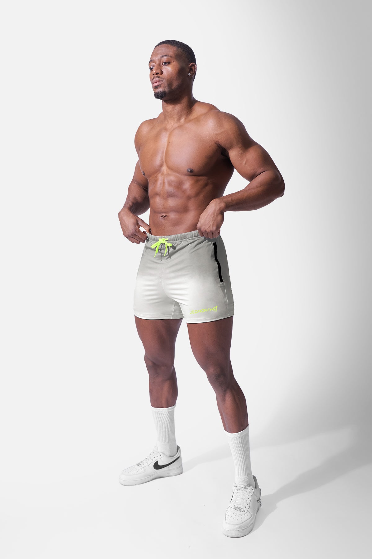 Agile Bodybuilding 4'' Shorts w Zipper Pockets - Ombré Gray