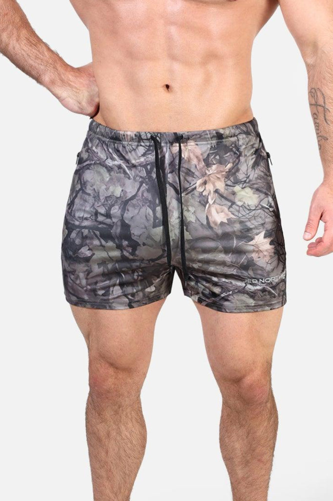 Agile Bodybuilding 4'' Shorts w Zipper Pockets - Hunter Camo – Jed