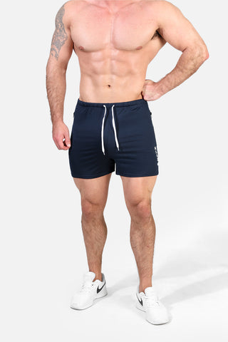 Agile Bodybuilding 4'' Shorts w Zipper Pockets -  Navy Integrity