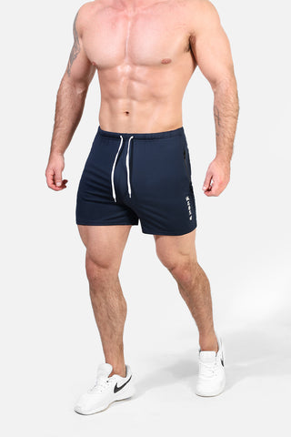 Agile Bodybuilding 4'' Shorts w Zipper Pockets -  Navy Integrity