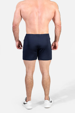 Agile Bodybuilding 4'' Shorts w Zipper Pockets -  Navy Integrity