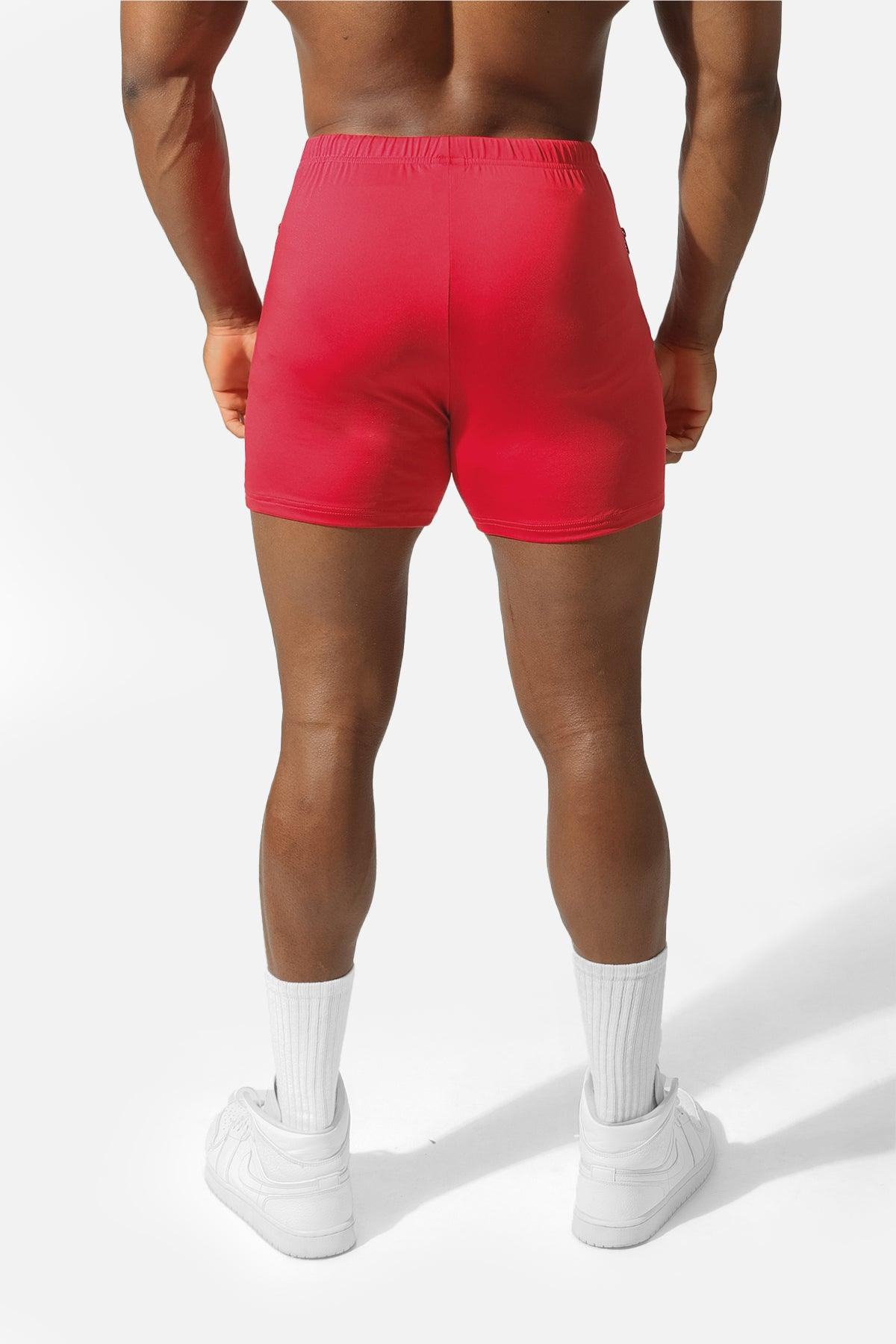 Agile Bodybuilding 4'' Shorts w Zipper Pockets - Tiger Red - Jed North