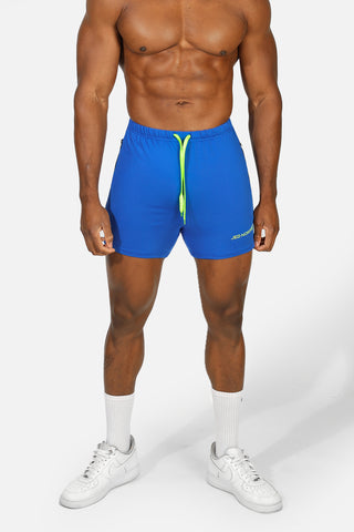 Agile Bodybuilding 4'' Shorts w Zipper Pockets - Royal Blue