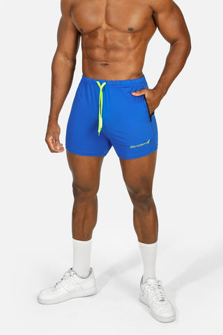 Agile Bodybuilding 4'' Shorts w Zipper Pockets - Royal Blue