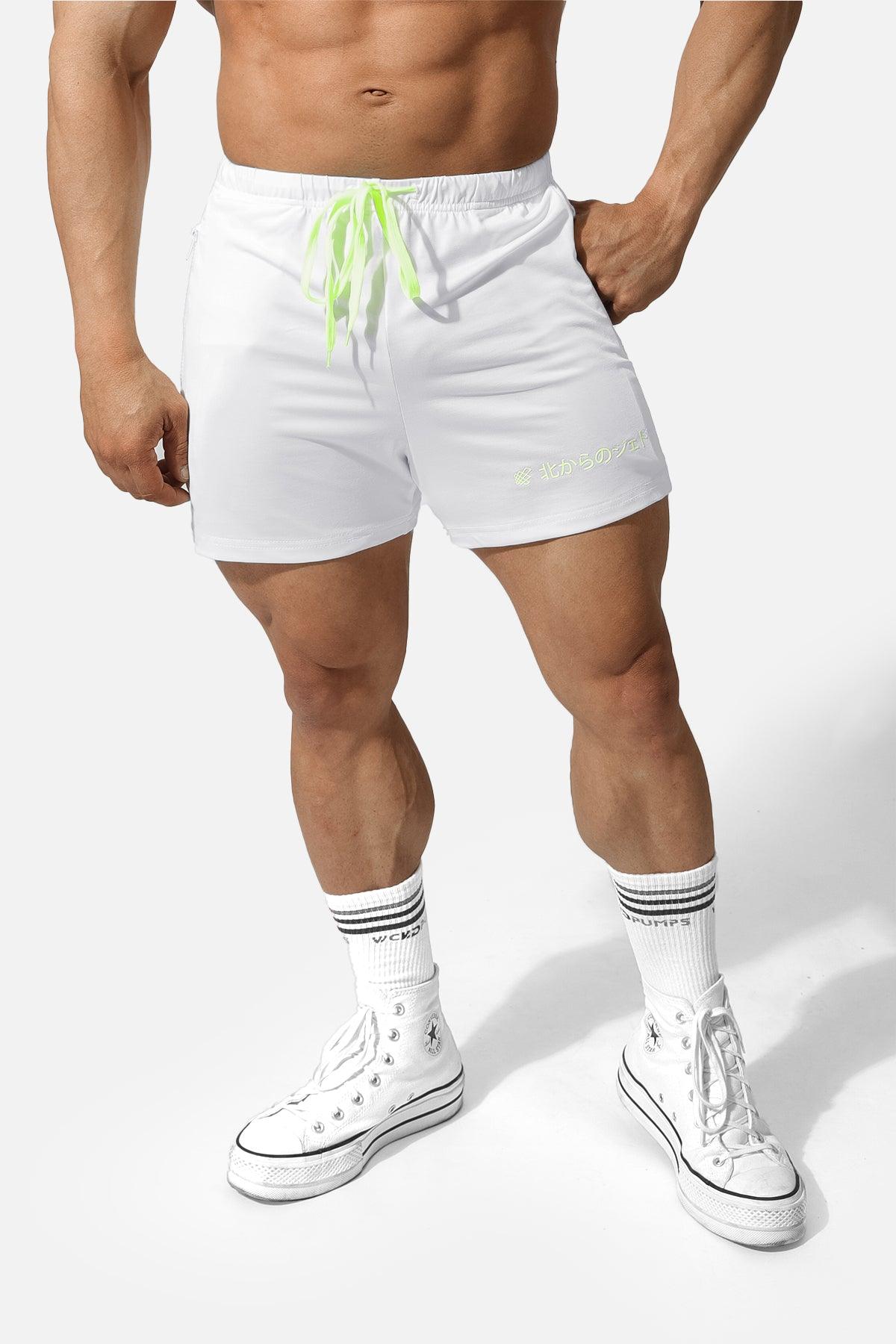 Agile Bodybuilding 4'' Shorts w Zipper Pockets - Japanese White - Jed North