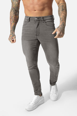 Men's Premium Fitted Stretchy Jeans - Faded Gray