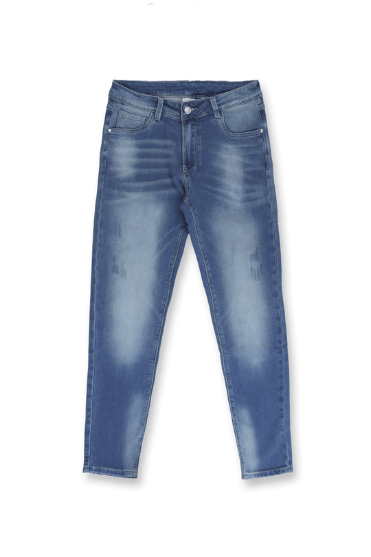 Men's Premium Fitted Stretchy Jeans - Faded Dark Blue