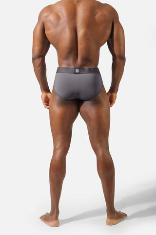 Men's Workout Mesh Briefs 2 Pack - Black & Dark Gray