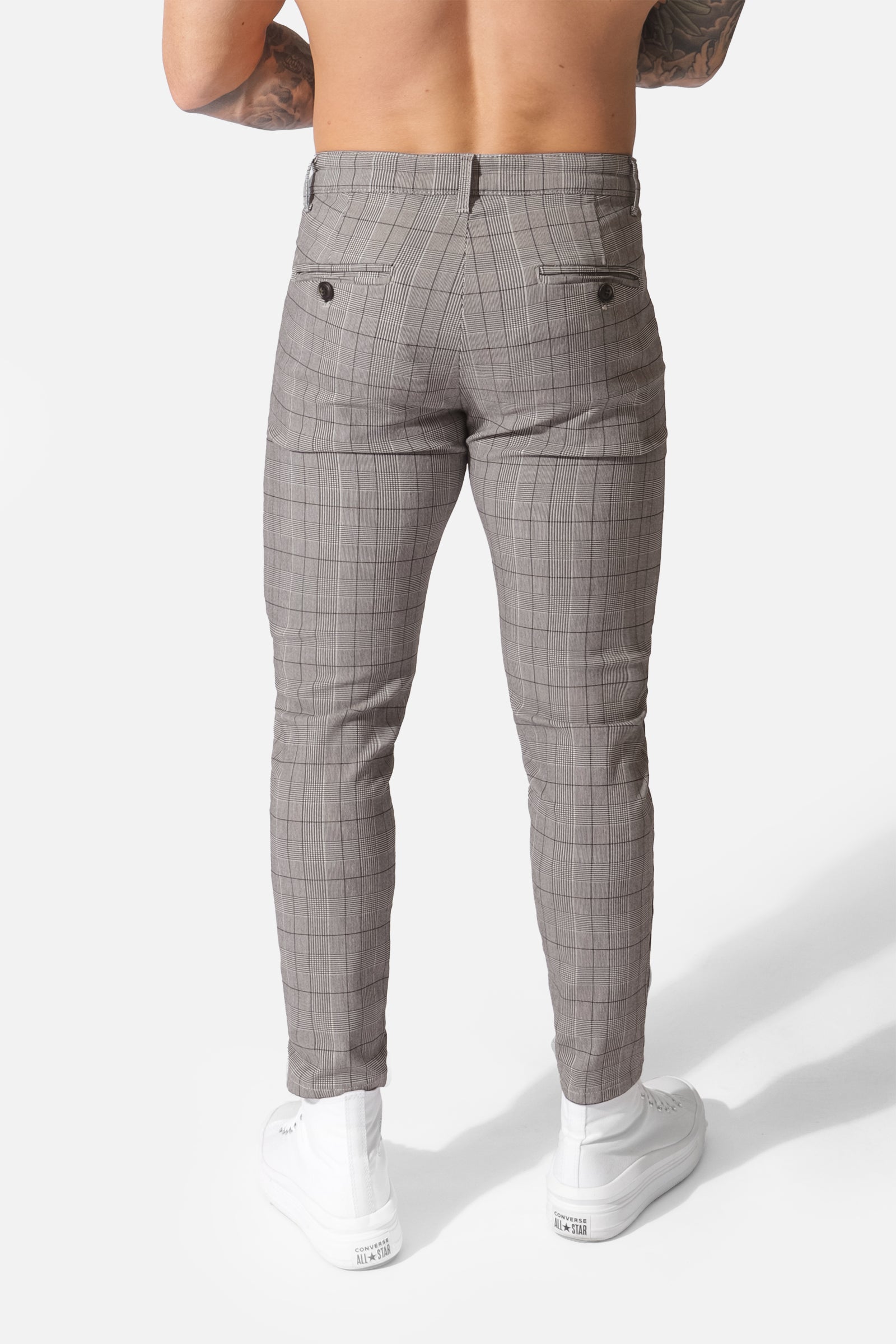 Men's Fitted Stretchy Pants - Checker – Jed North